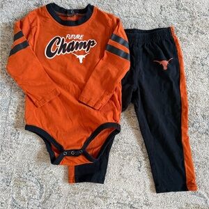 Texas Long Horns 18m Matching Set - Orange and Black